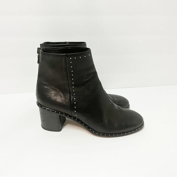 rag & bone Shoes - Rag & Bone Willow Black Leather Studded Accents Booties Size 38